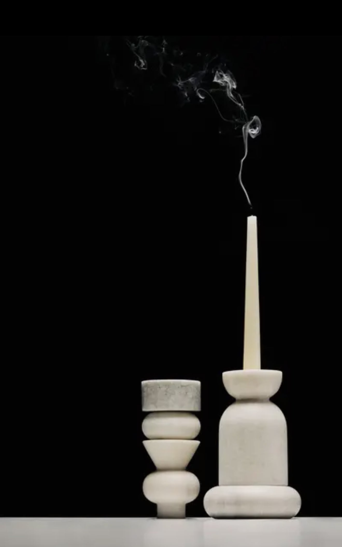 Tom Dixon Stone Stacking Candle Holder - White